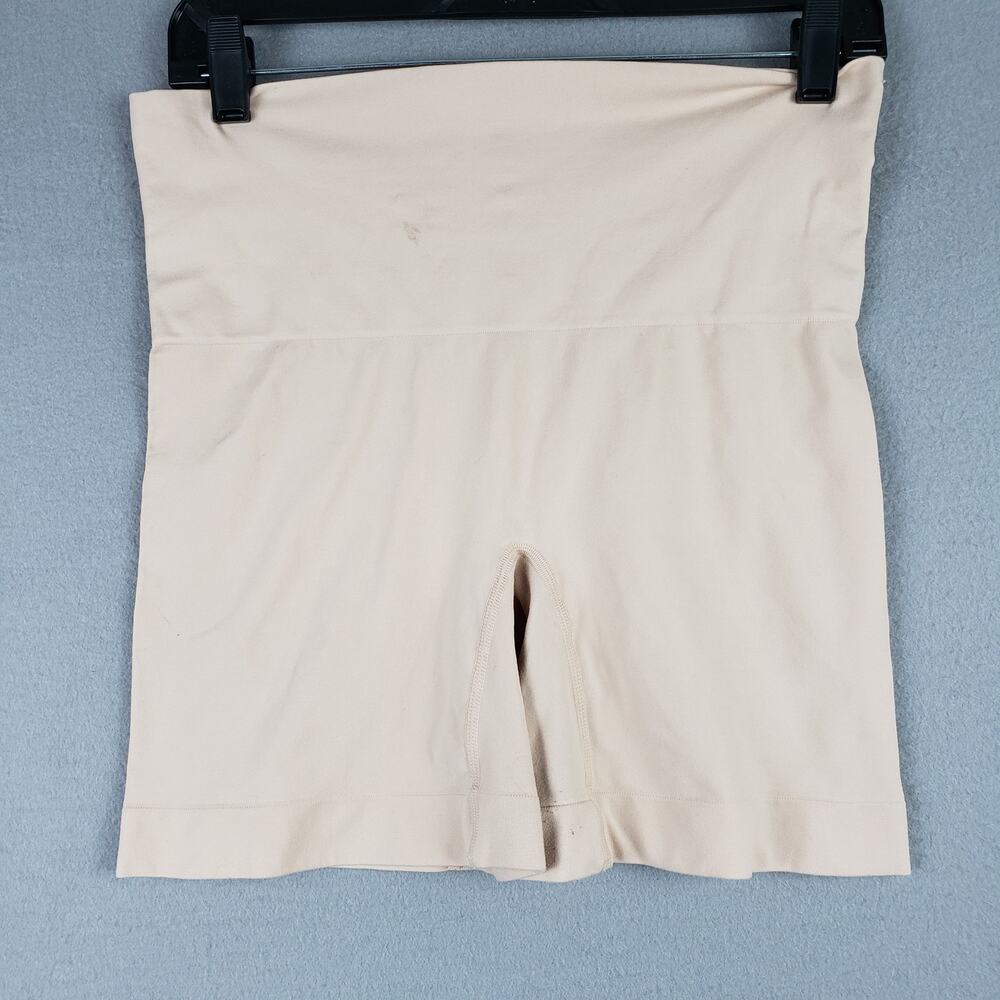 SPANX Plus Size 2X Shapewear Biker Shorts Beige Neutral Slimming Layering Under